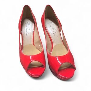 Red Peep-Toe Heels by Nine West